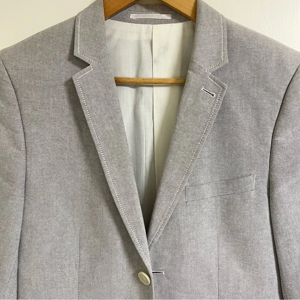 Topman Light Gray Chambray Blazer‎